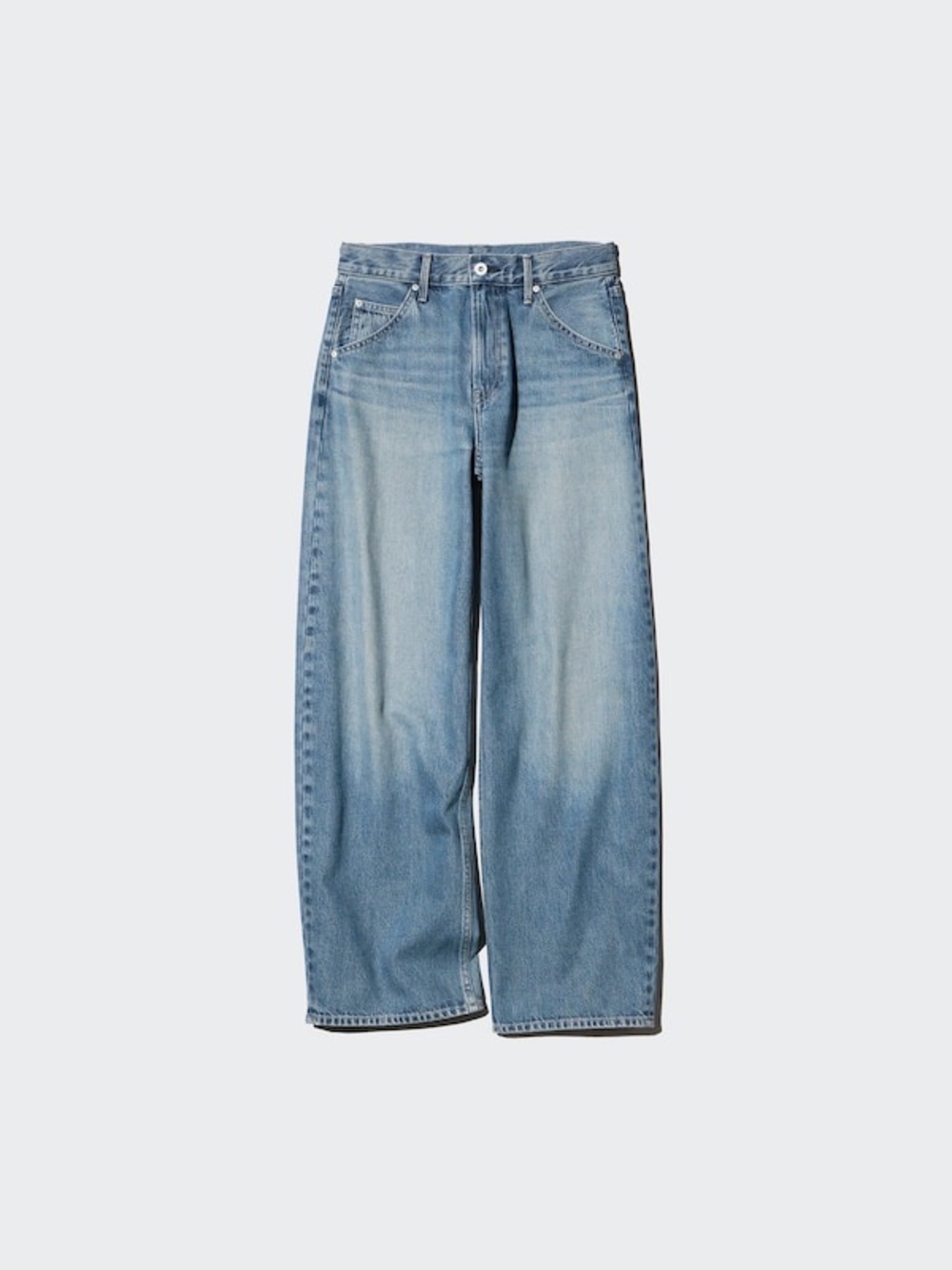 Uniqlo Relaxed Wide-Leg Denim — Light Blue Size 25